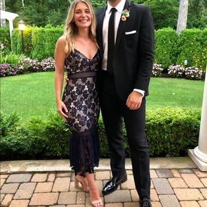 ASOS Navy and Nude lace dress